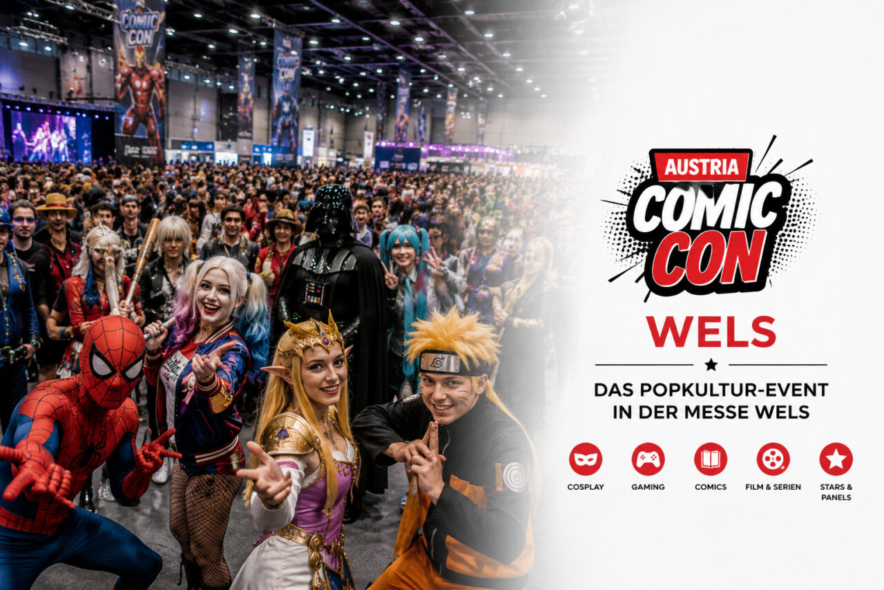 Austria Comic Con Wels – Besucher und Cosplayer auf dem Popkultur-Event in der Messe Wels.